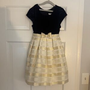 Jona Michelle Black and Gold Striped Dress